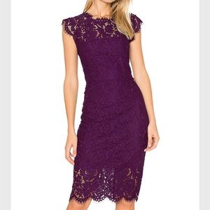 Chic Purple Lace Midi Dress